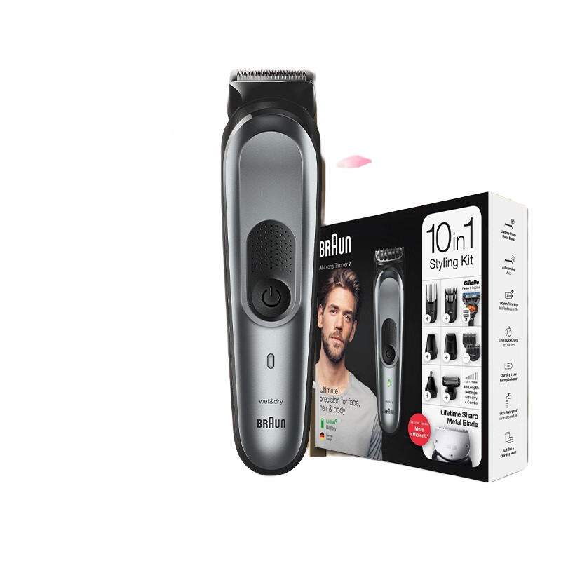 博朗（BRAUN）理發(fā)器成人電推子頭發(fā)胡須多功能造型居家鼻毛修剪器送爸爸送老公送男友實(shí)用生日禮物全套理容套裝 MGK7420理容器