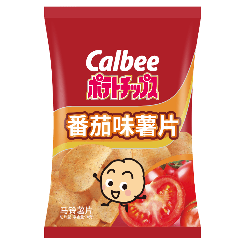卡乐比（Calbee）薯片番茄味60g/袋 原切薯条薯片 办公室膨化食品解馋小吃休闲零食