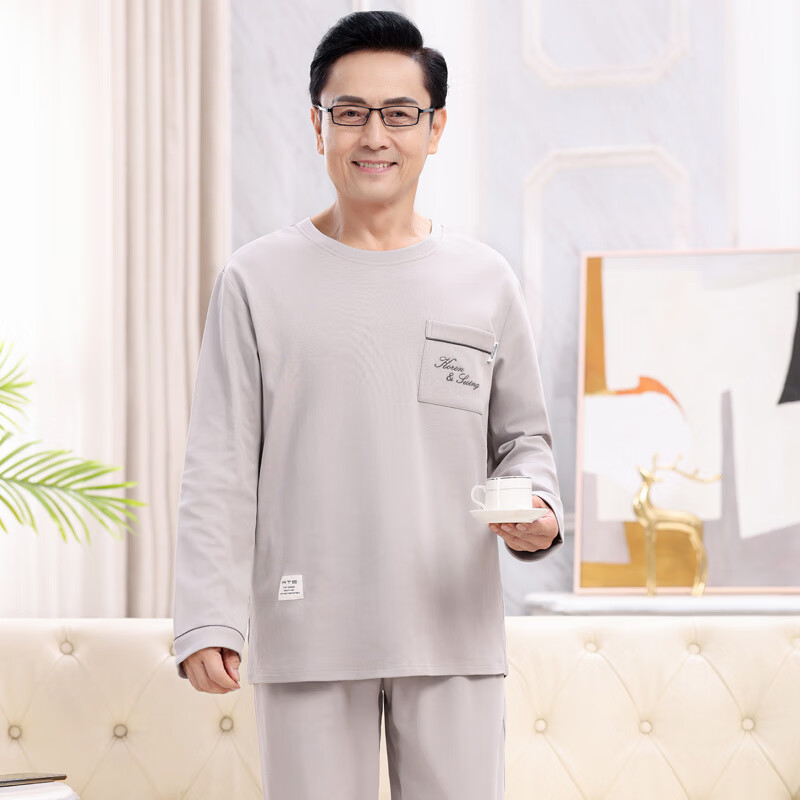 猫人爸爸装德绒  套头长袖加厚睡衣 260g 圆领设计 暖冬必备 可外穿 42M16001 L