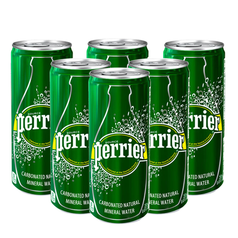 巴黎水(perrier) 巴黎水perrier含气天然矿泉水250ml易拉罐气泡水 250