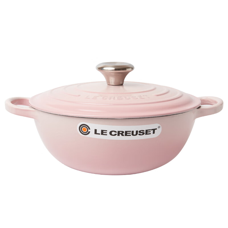 酷彩（Le Creuset） 铸铁珐琅锅S级新款深烧锅妈咪锅汤锅炖锅 贝壳粉24cm