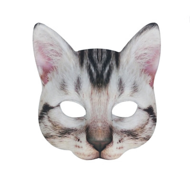万代面具半脸猫脸面具成人猫咪可爱性感猫面罩半脸派对走秀直播道 3美