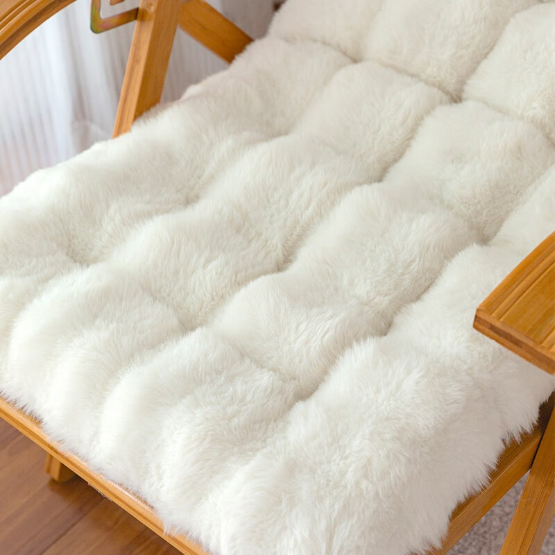 同依冬季兔毛绒躺椅垫护腰牛奶绒坐垫靠垫一体摇椅垫子折叠椅懒人椅垫 【撸猫触感】藏蓝 50*150cm【特大号】