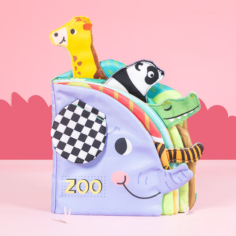 喏雅珘宝宝书3-24月早教撕不烂动物认知层叠书可水洗动物园绘本立体布