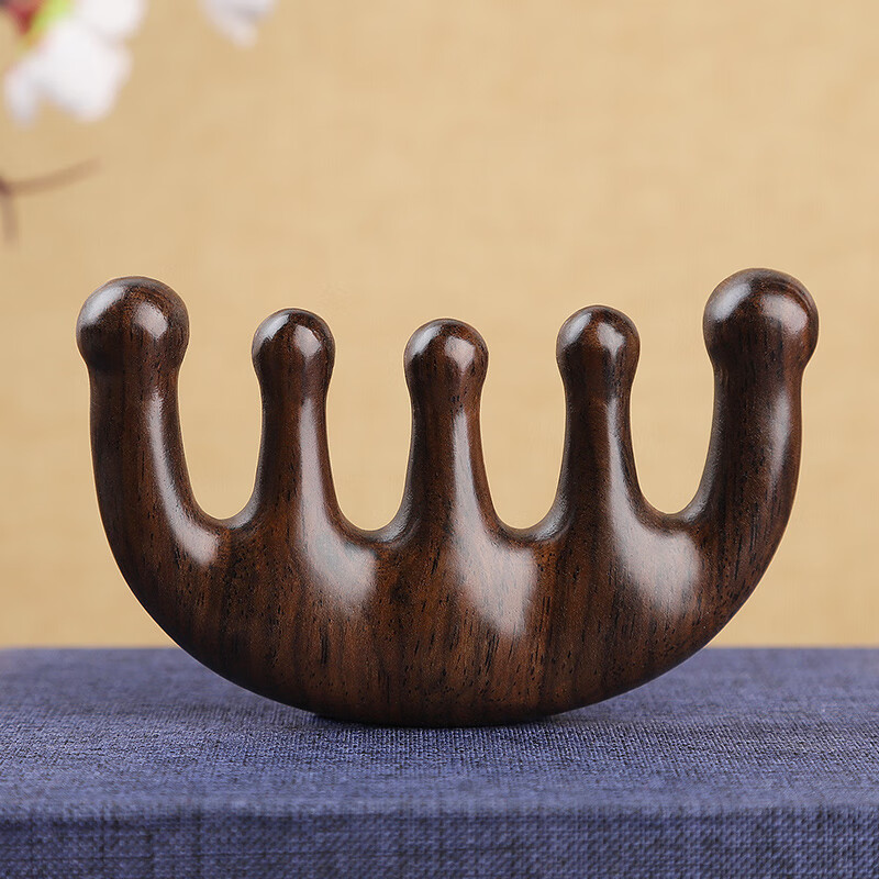 齿按摩梳头部养发头疗梳子毛囊疏通五指筋络刮痧梳 大圆齿经络按摩梳