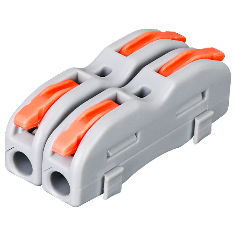 希崖快速接線端子按壓式大功率電線連接器燈具導(dǎo)線對(duì)接頭卡子線夾分線 2進(jìn)2出 50只袋裝