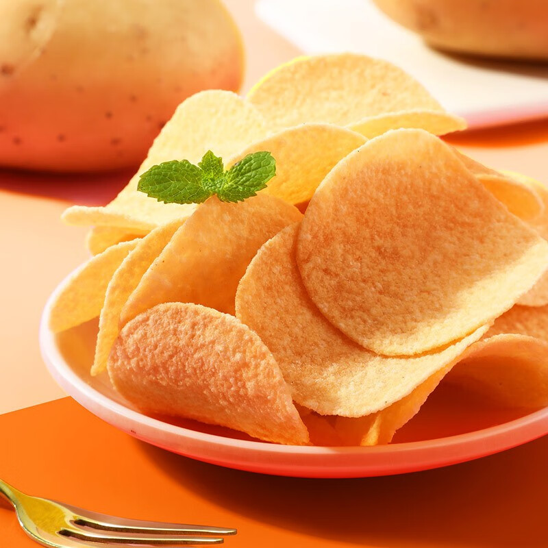 味滋源吮指薯片番茄味原味多口味薯片办公室休闲零食小吃山药片土豆片 吮指薯片 原味 (10g/袋) 5袋 2件