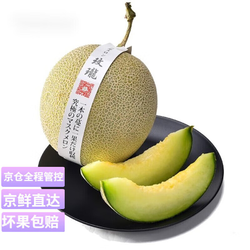 竹域日本静冈瓜品种海岛玫珑蜜瓜 海南甜瓜网纹梅陇哈密瓜淋玖玲珑 单