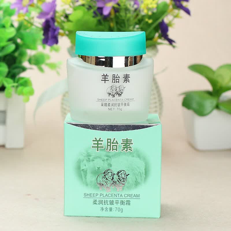 采媚羊胎素面霜保湿霜补水滋润抗皱嫩白粉底霜护肤品学生 柔润亮肤粉底霜(1瓶)70g