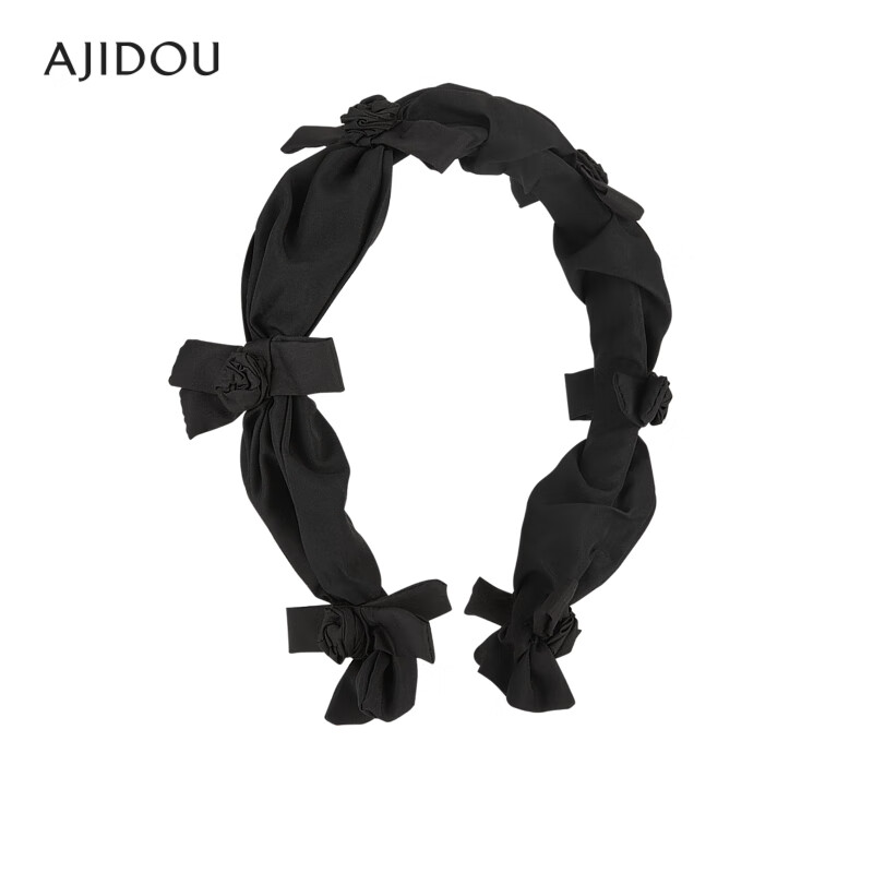 AJIDOU生日礼物阿吉豆发箍女俏皮可爱女神百搭玫瑰花小众设计头箍发饰 黑色 1个