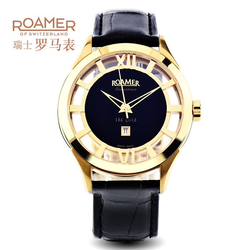roamer 瑞士罗马表roamer原装进口瑞士手表新款瑞士18k金表男士手表