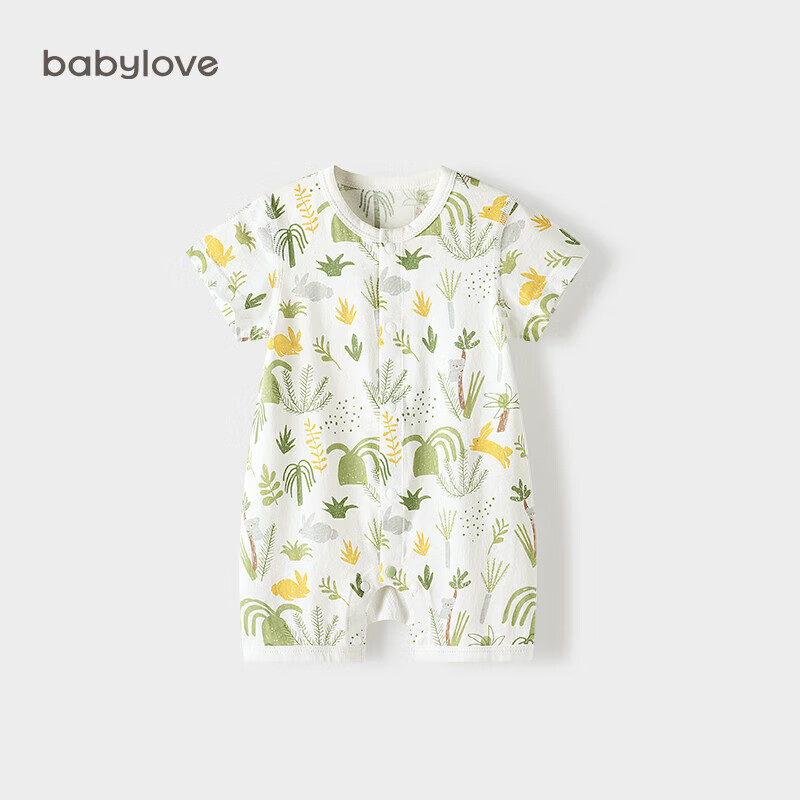 babylove婴儿短袖连体衣夏季薄款婴儿衣服兔宝宝哈衣爬服可爱夏装