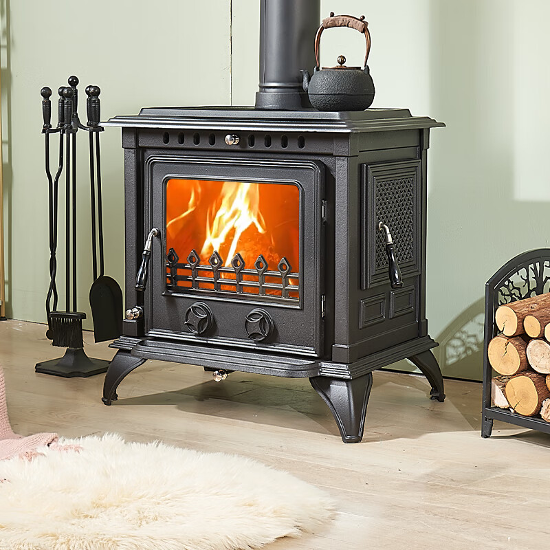 壁炉真火家用木柴室内真火壁炉取暖壁炉客厅柴火烧柴壁炉铸铁家用 xn