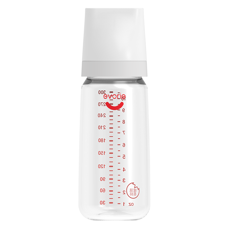 evorie 爱得利 玻璃奶瓶 宽口径奶瓶 婴儿奶瓶300ml (6个月+)