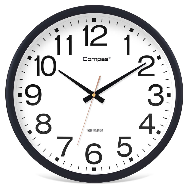 康巴丝(compas)挂钟客厅万年历钟表3d立体创意双日历温度时钟简约石英