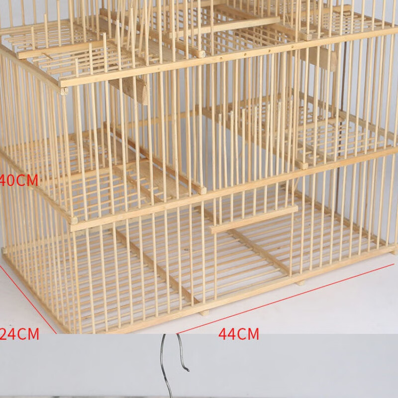 hkml*竹制鸟用机关笼拍笼打笼踏笼翻滚笼方形鸟笼翻滚笼自锁风车鸟笼