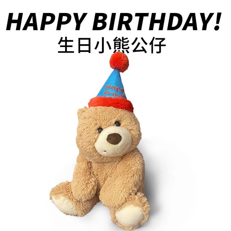 玩偶毛绒玩具可爱泰迪熊娃娃公仔zp "生日小熊【35厘米 礼袋 灯串】 "