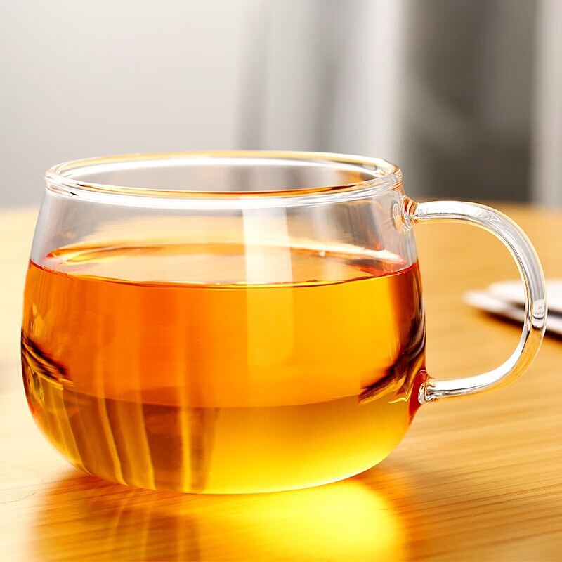 茗愿玻璃花茶杯男女士办公泡水茶杯耐高温防炸裂透明玻璃杯330ml 【花茶杯】