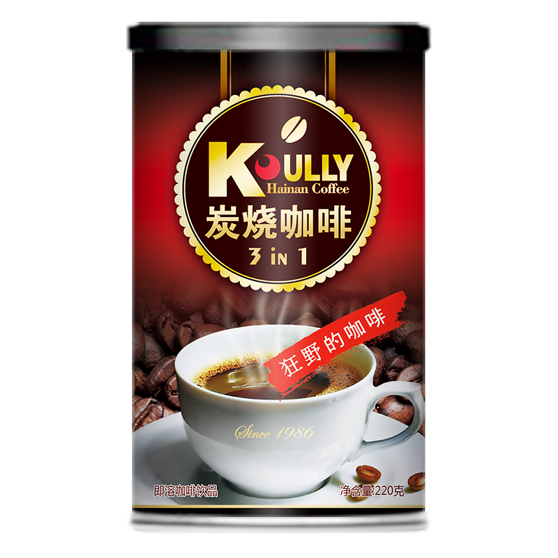 京东特价app: koully 海南特产 三合一速溶炭烧咖啡 狂野炭烧咖啡 220g/罐