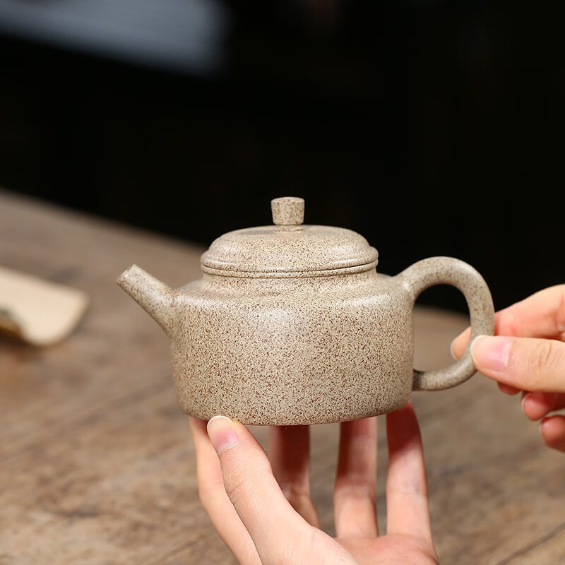 吟香茗宜兴紫砂壶名家纯全手工茶壶王德明原矿白麻子段泥德中壶250cc