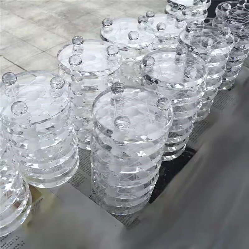 艺香七星阵底座底盘原石水晶摆件居家客厅小饰品支架托盘 直径8厘米一