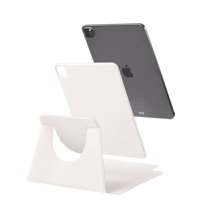 Morock新品 ipad pro保护套磁吸折叠苹果2022款air5保护套壳分体磁吸双面夹横竖支撑 横竖磁吸【尊贵黑】配钢化膜 iPad Air4/5(10.9英寸)