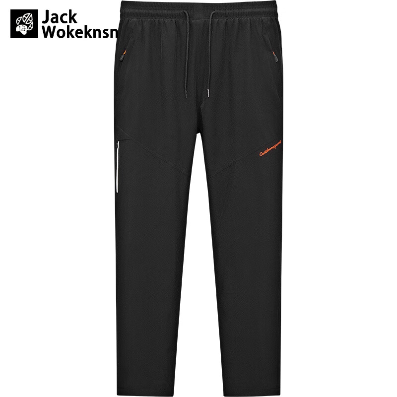 JACK WOKEKNSN狼爪云户外冲锋裤男防水防风软壳抓绒加绒加厚防寒滑雪登山战术裤 987加绒黑色 XL
