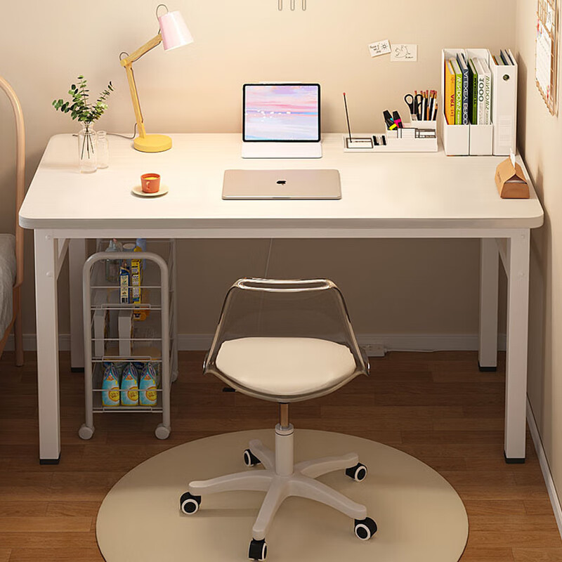 裕邻电脑桌台式家用写字桌子简易书桌办公培训桌子YLZ16 极简白120*60*73cm