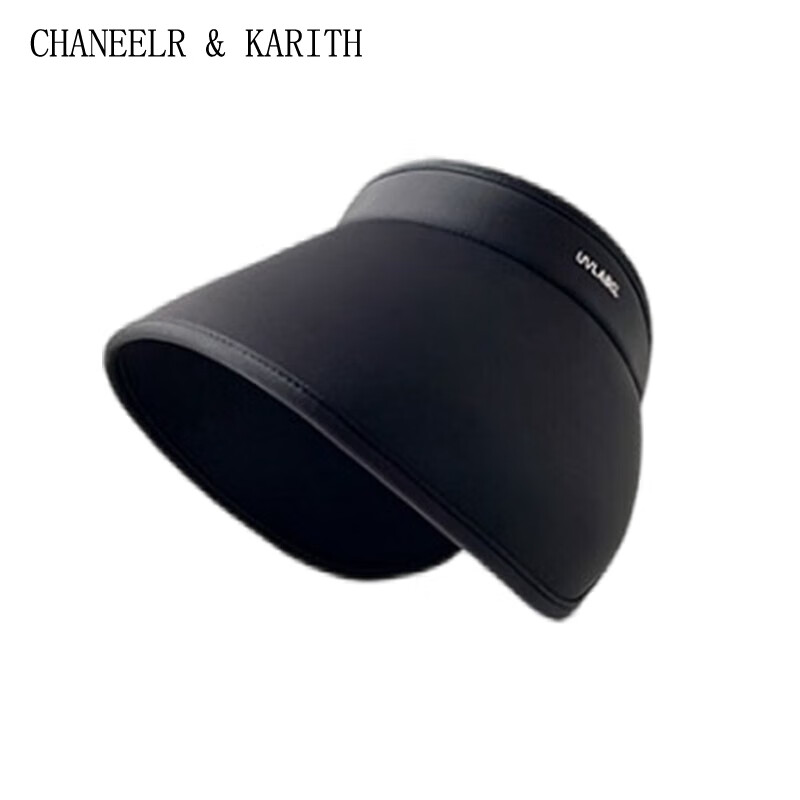 CHANEELR & KARITH防晒帽遮阳帽女2026新款夏季大帽檐空顶帽防紫外线太阳帽子空顶帽 黑色