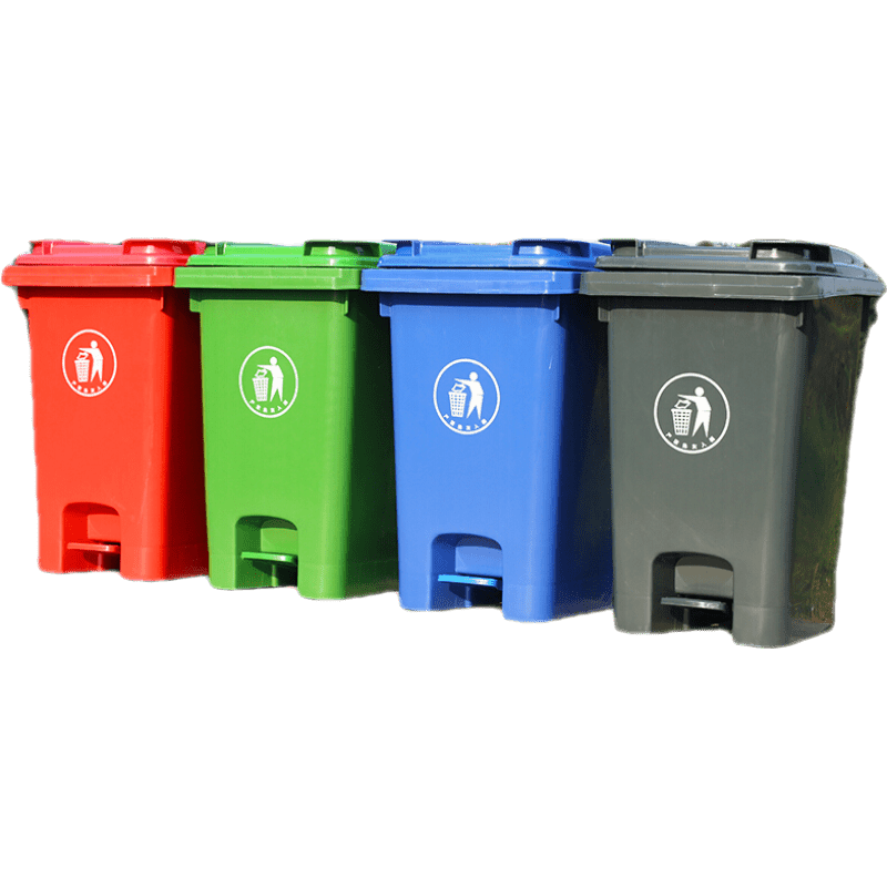 易逗四色分類60L腳踏垃圾桶戶外垃圾桶環(huán)衛(wèi)大容量商用腳踩垃圾箱 60升分類腳踏桶(廚余垃圾)