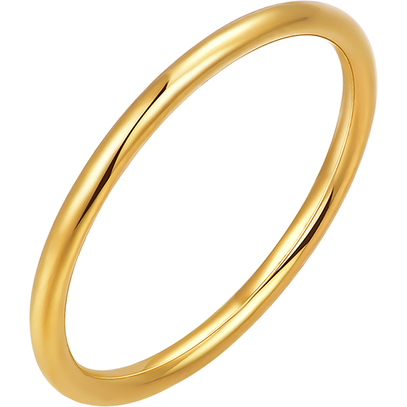 minGR 明牌珠宝 足金3D硬金黄金素圈三生三世小金圈细款戒指女AFM0145定价 约0.40-0.55克 9号
