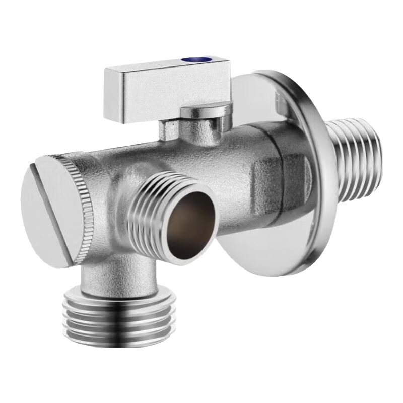 一靚球閥大流量一進(jìn)二出智能馬桶角閥全銅帶過濾4分6分坐便開關(guān)大流量 銅球角閥一進(jìn)二出【4分+4分】