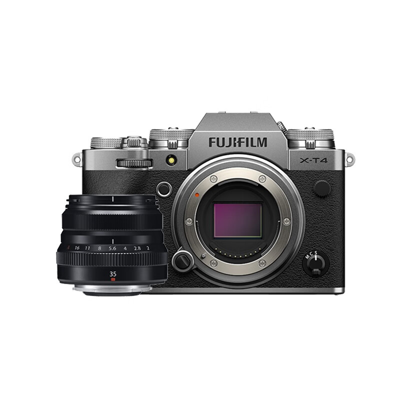 富士（FUJIFILM）X-T4/XT4 微单相机 套机（35mm F2定焦镜头) 2610万像素 五轴防抖 视频强化 续航增强 银色