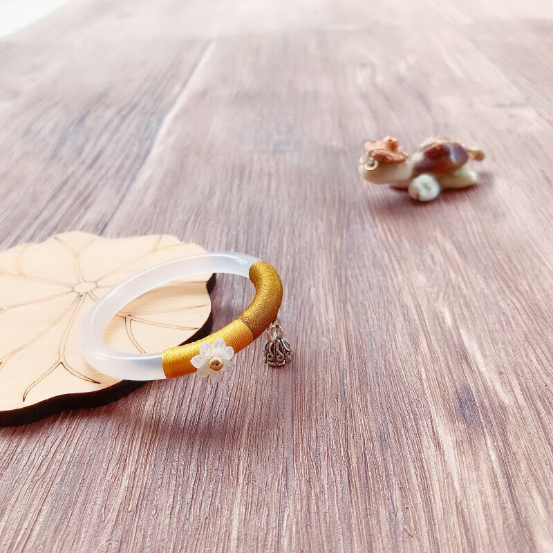 旭杉斯完今婴儿小孩玉髓叮当镯细条女童荔枝冻子儿童玛瑙宝宝玉石手镯