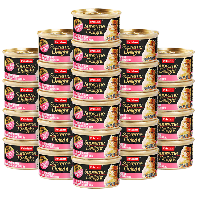 富力鲜（Frisian）泰国进口 猫罐头85g*24罐白身鲔鱼+鲑鱼罐头成猫宠物猫粮零食湿粮