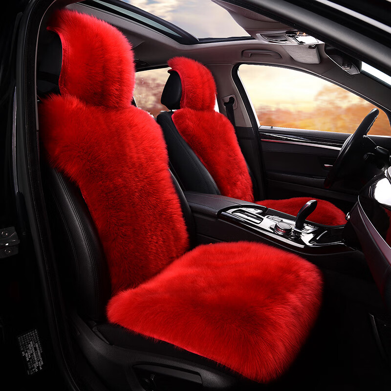 长羊毛皮毛一体汽车坐垫适用于宝马5系520li 525li 530li 528内饰装饰