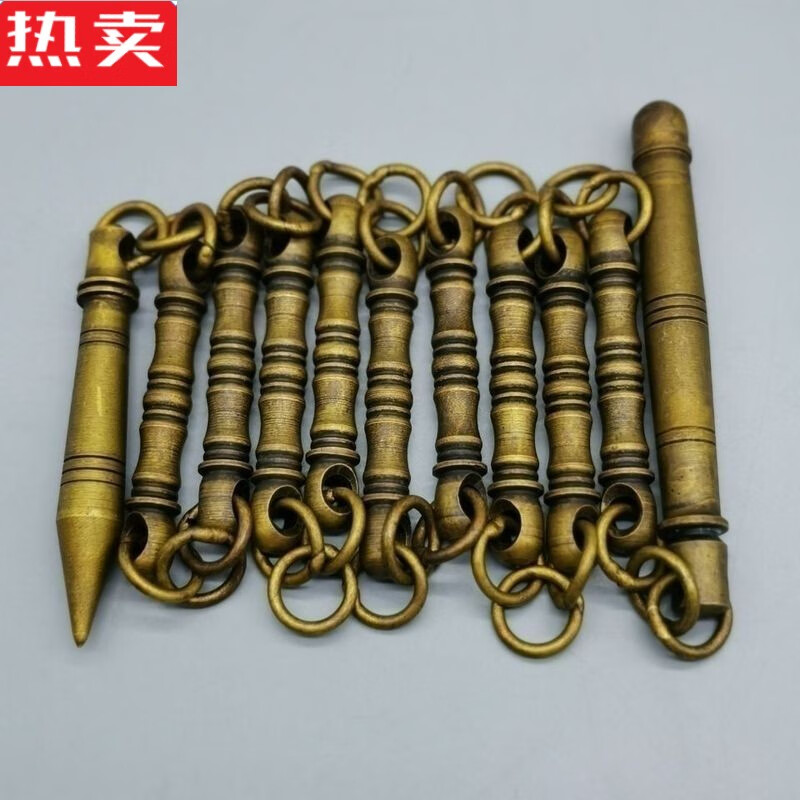 木兰旅仿古纯铜九节鞭铜鞭甩鞭竹节九节鞭健身鞭健身器材