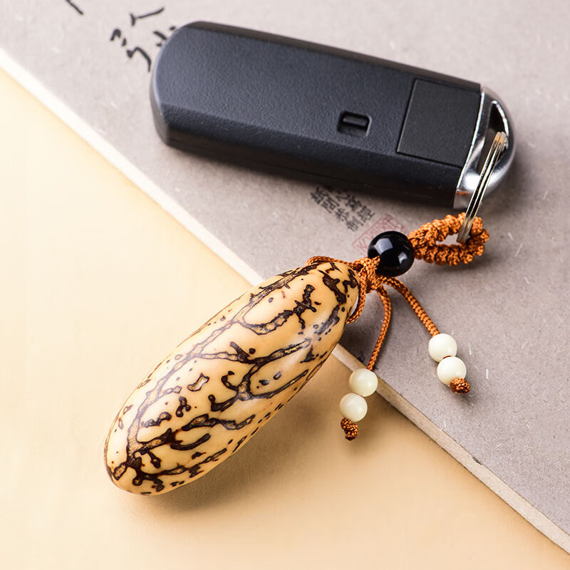 胖东来同款千眼菩提钥匙扣手把件5-7公分大小果子文玩配饰饰代购 千眼菩提钥匙扣7厘米左右