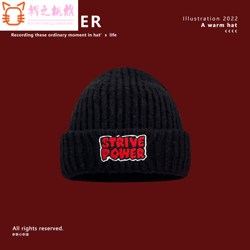 辉之枫白茶清欢coisini2022年新款潮流字母刺绣针织女冬季保暖学生