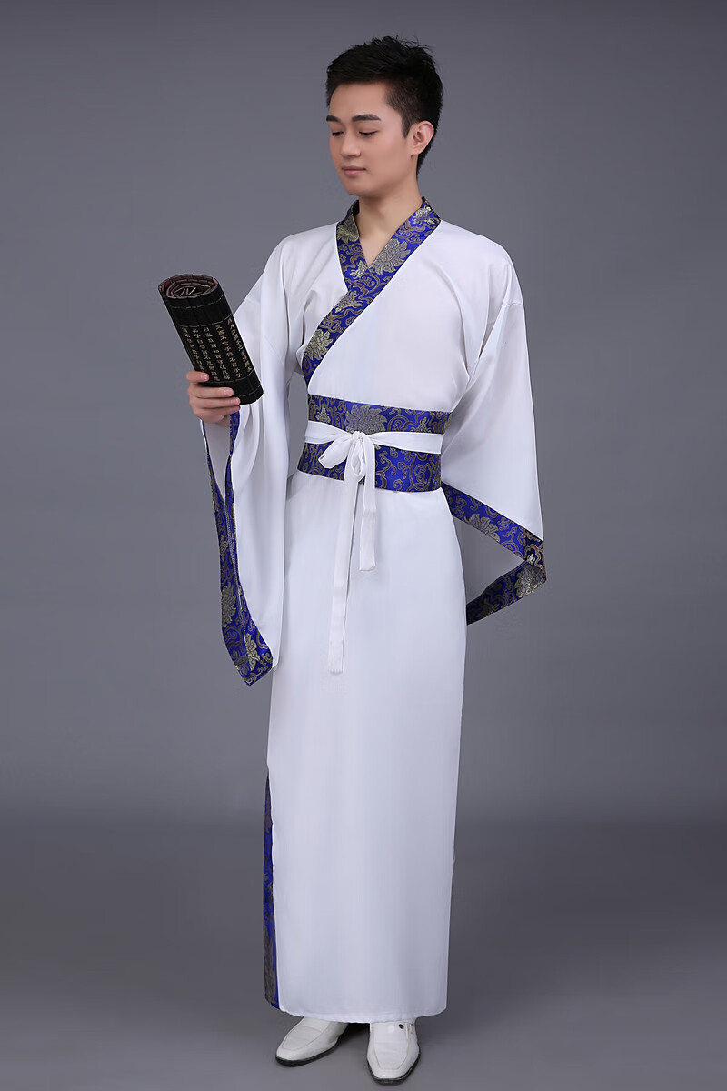 桔子悦新款古装服装男汉服男士曲裾臣子官服汉朝大臣大氅书生直裾
