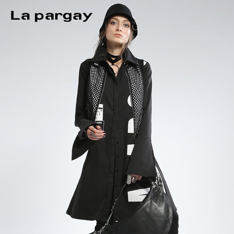lapargay纳帕佳秋季新款女装上衣韩版百搭显瘦拼接短款马甲女 黑色 s