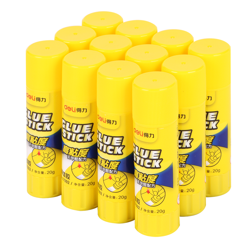 ����(deli)20g��ճ��PVP���彺ˮ ��ѧ�ر�ѧϰ��Ʒ �޼�ȩ������ý��� 12֧װ �칫��Ʒ P07092