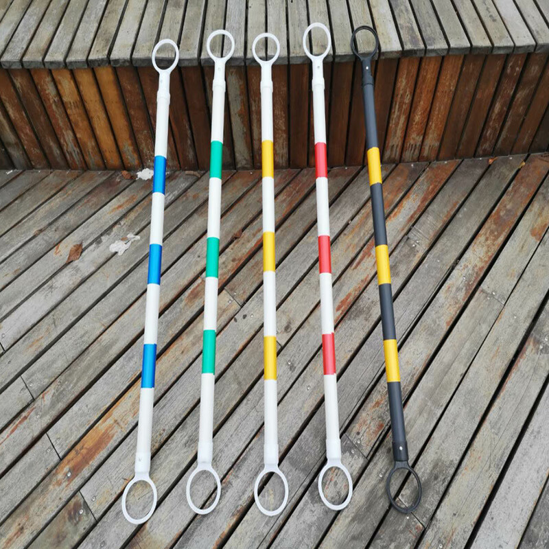 欧汉固定伸缩橡胶路锥连接杆pvc路锥警示连杆红白反光杆 3米