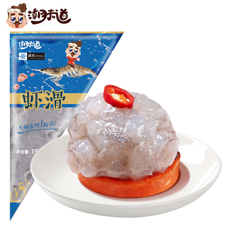 潮夫道虾滑150g 肉含量约95% 虾饼火锅食材关东煮丸料虾丸子麻辣烫烧烤