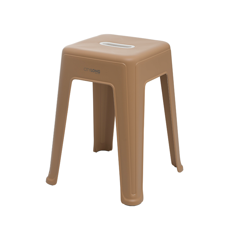禧天龙(Citylong)塑料凳子家用休闲椅子加厚防滑凳板凳方凳换鞋凳靠背凳D-2130棕色