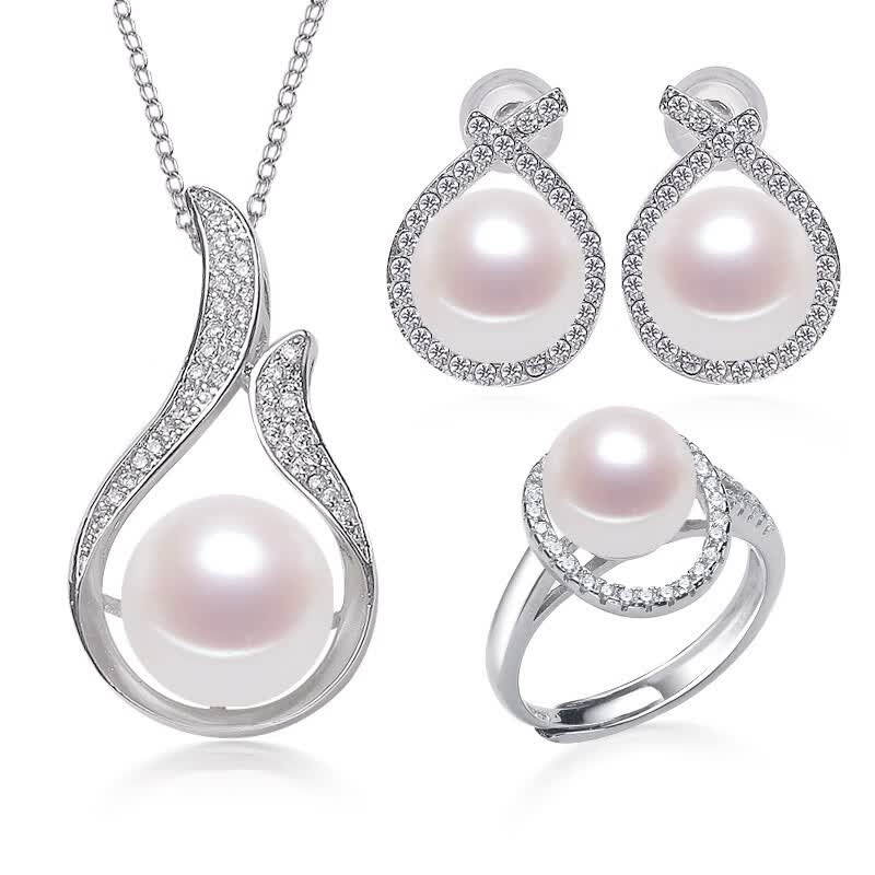 尚之之kockle奥利维拉 淡水珍珠三件 q8/q10 耳坠戒指吊坠 刻字1 520