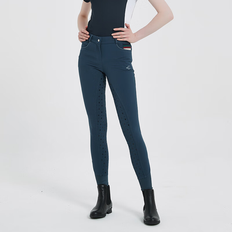 epona女士全硅胶马裤修身经典时尚高弹马术竞赛运动女骑士马裤 藏青色