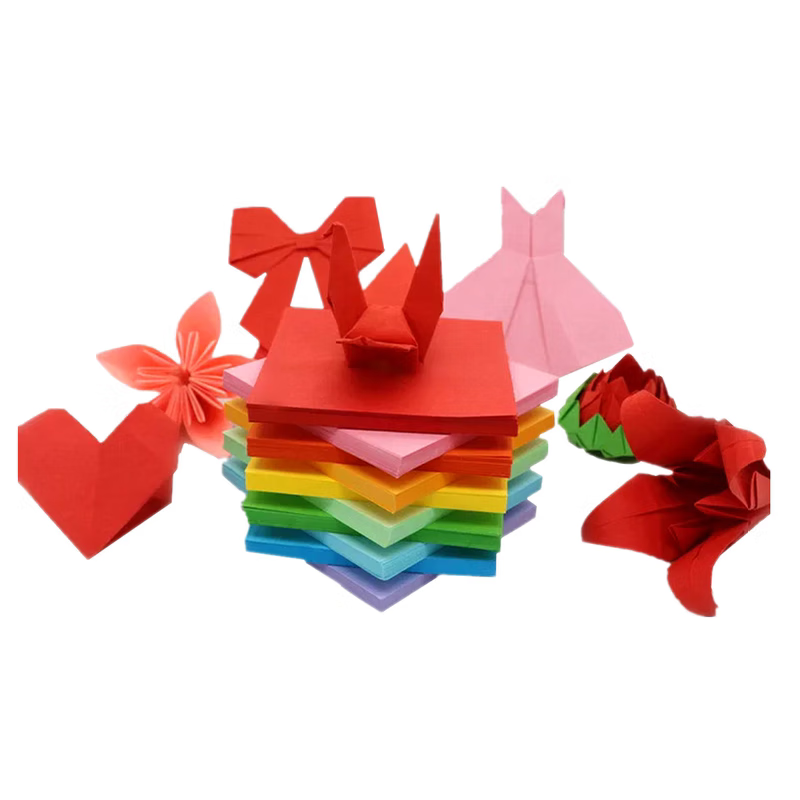 彩色纯色儿童手工纸折叠千纸鹤爱心幸运星星的折纸卡纸剪纸a 5厘米正