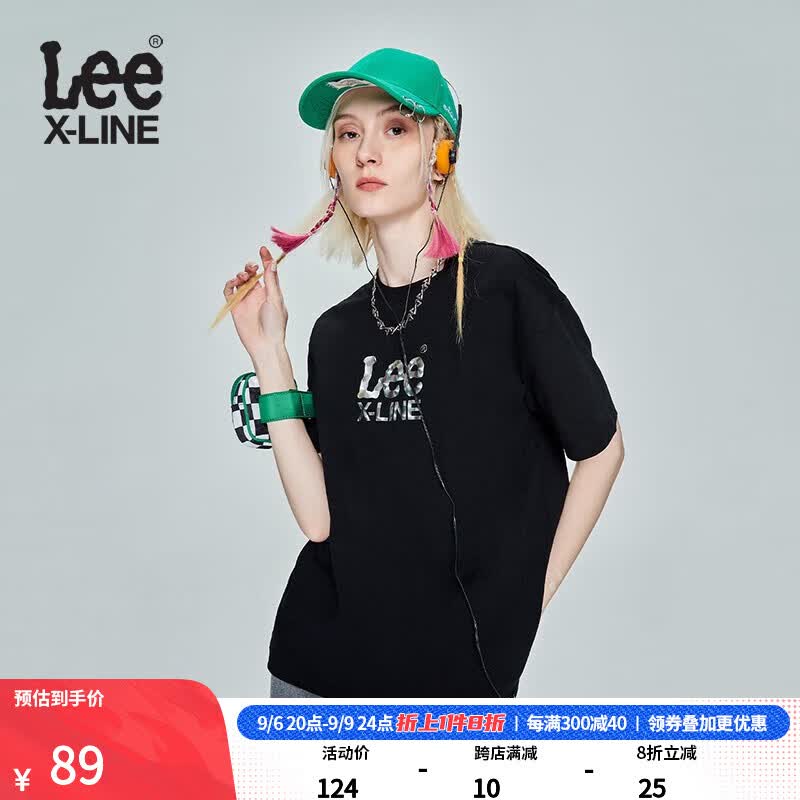 LeeXLINE23春夏新品舒适男友版印花多色女短袖T恤潮LWT0055154LE 黑色 S使用感如何?