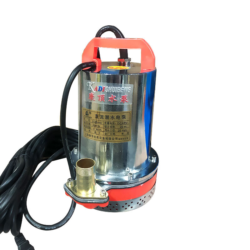 潜水泵12v24v48v60伏电瓶大功率浇菜抽水泵农用抽水机 12v1寸7米线
